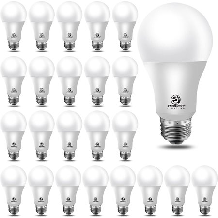 Energetic Lighting 8.5 Watt60 Watt Equivalent, A19 LED, 3000K, Non-Dimmable Light Bulb, E26 Standard Base, 24PK YGA03C54-830-24P